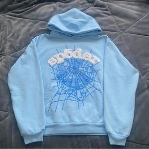 Sp5der sky blue hoodie